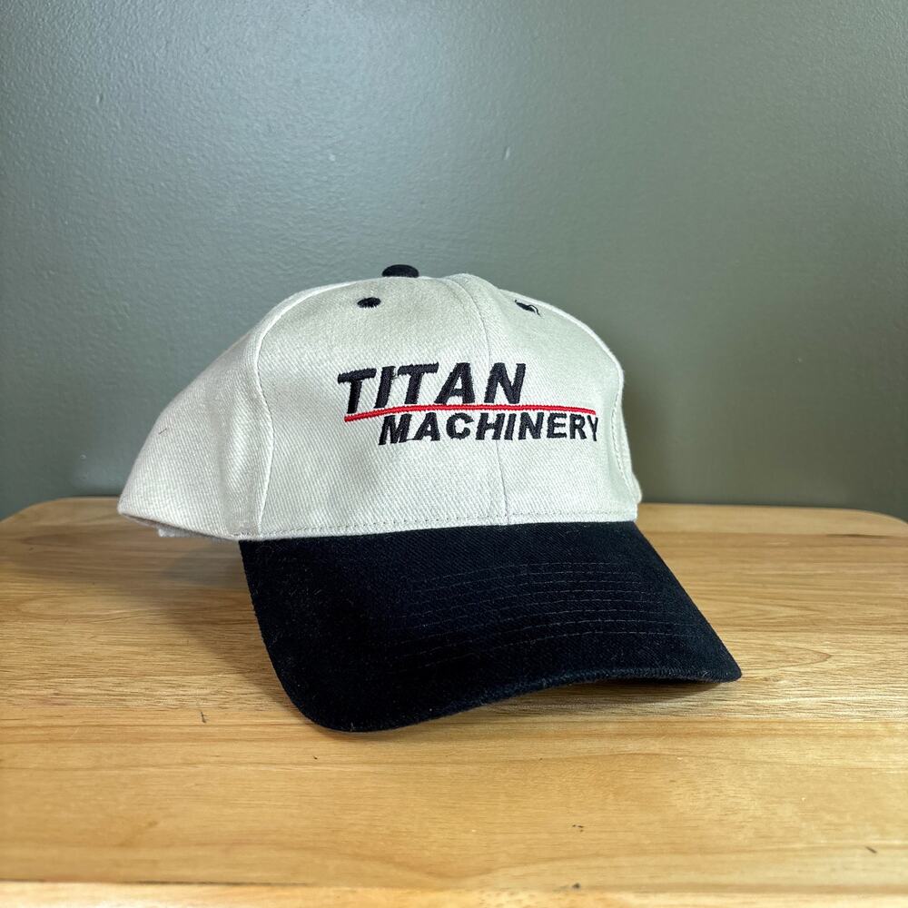 Vintage Titan Machinery Case IH White Black Headshots Strapback Hat